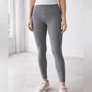 Jockey Gray Lightweight Stretch Leggings Small Back Zip Pocket
